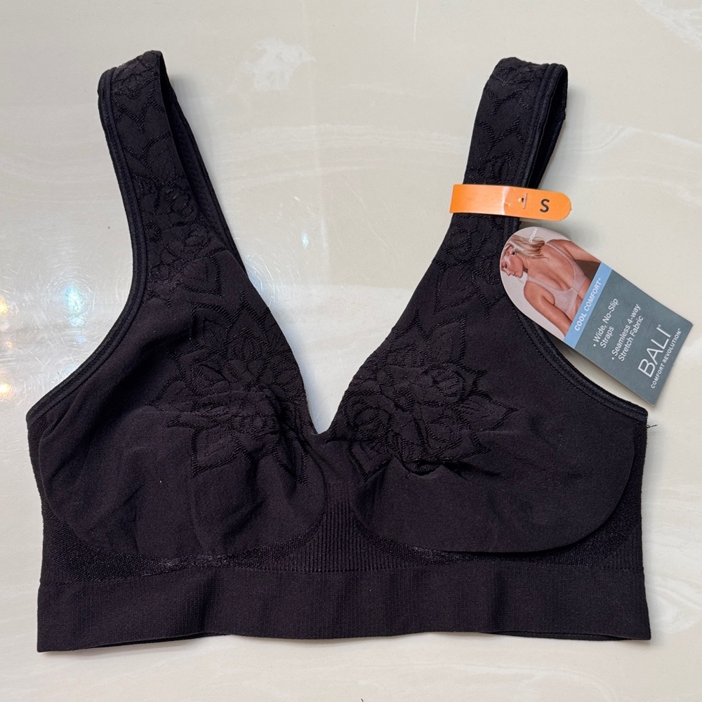 NWT Bali Women's Cool Comfort Black Bra Small